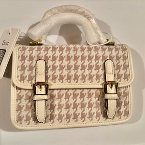 Cream and Brown Women's Bag